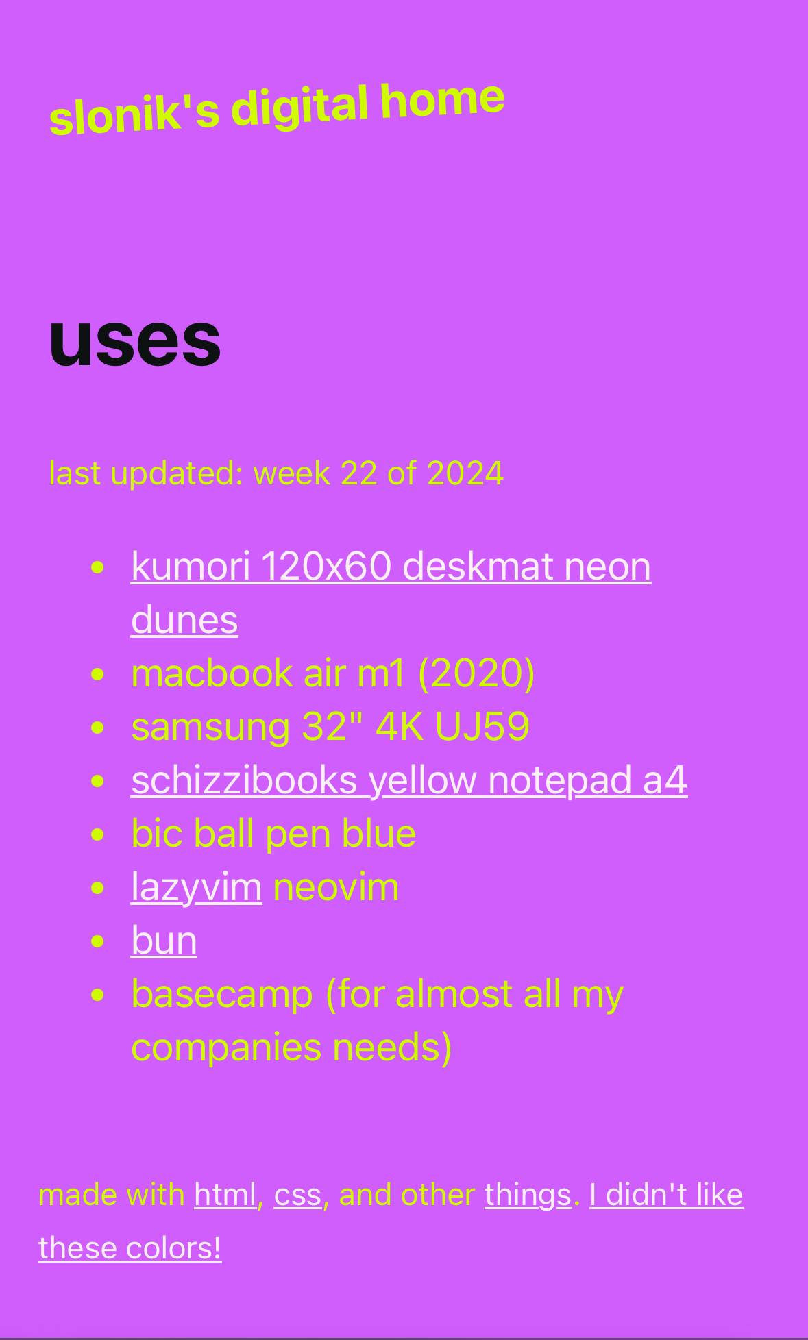 this website in some random color pallete