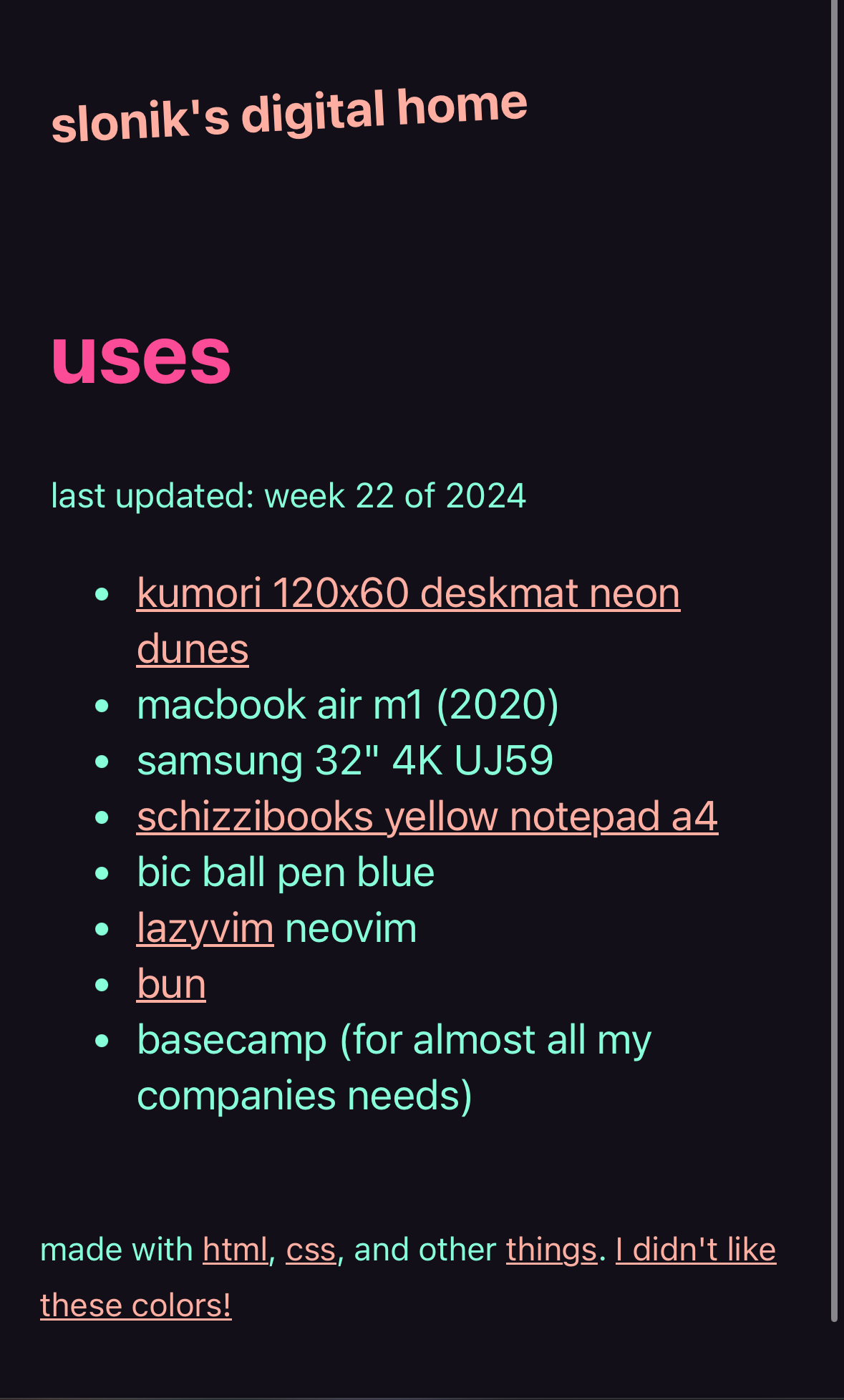 this website in some random color pallete