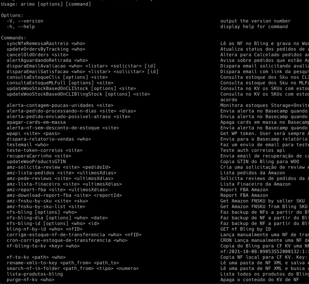 arimo-cli CLI app terminal print screen