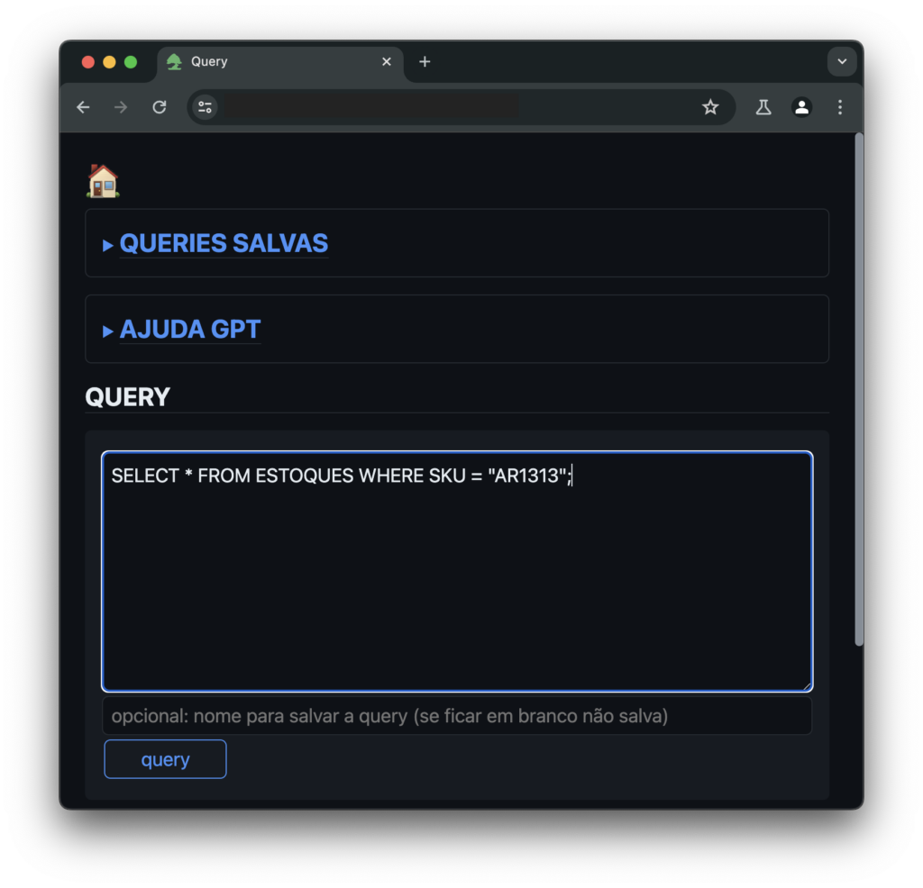 Simples UI to query a BI DB.